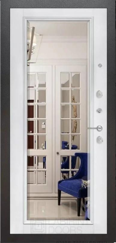 Зеркало Фацет - Белый софт с багетом 16 мм